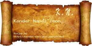 Kender Napóleon névjegykártya